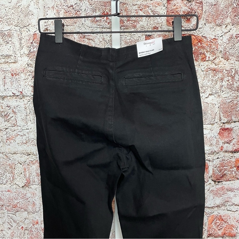 Skinny Girl Beverly Hills Flare Black High Rise Pull On Pants 27/4 - Picture 3 of 7